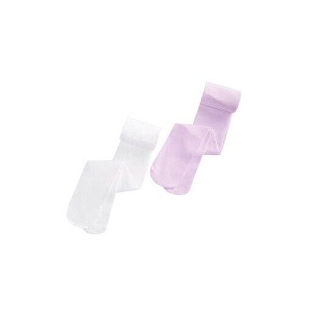 TRIMFIT Girls 2-pk. Size 4-6 Opaque Tights Ivory Textured & Lilac Purple New